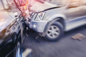 Zoomed in picture of a car crash